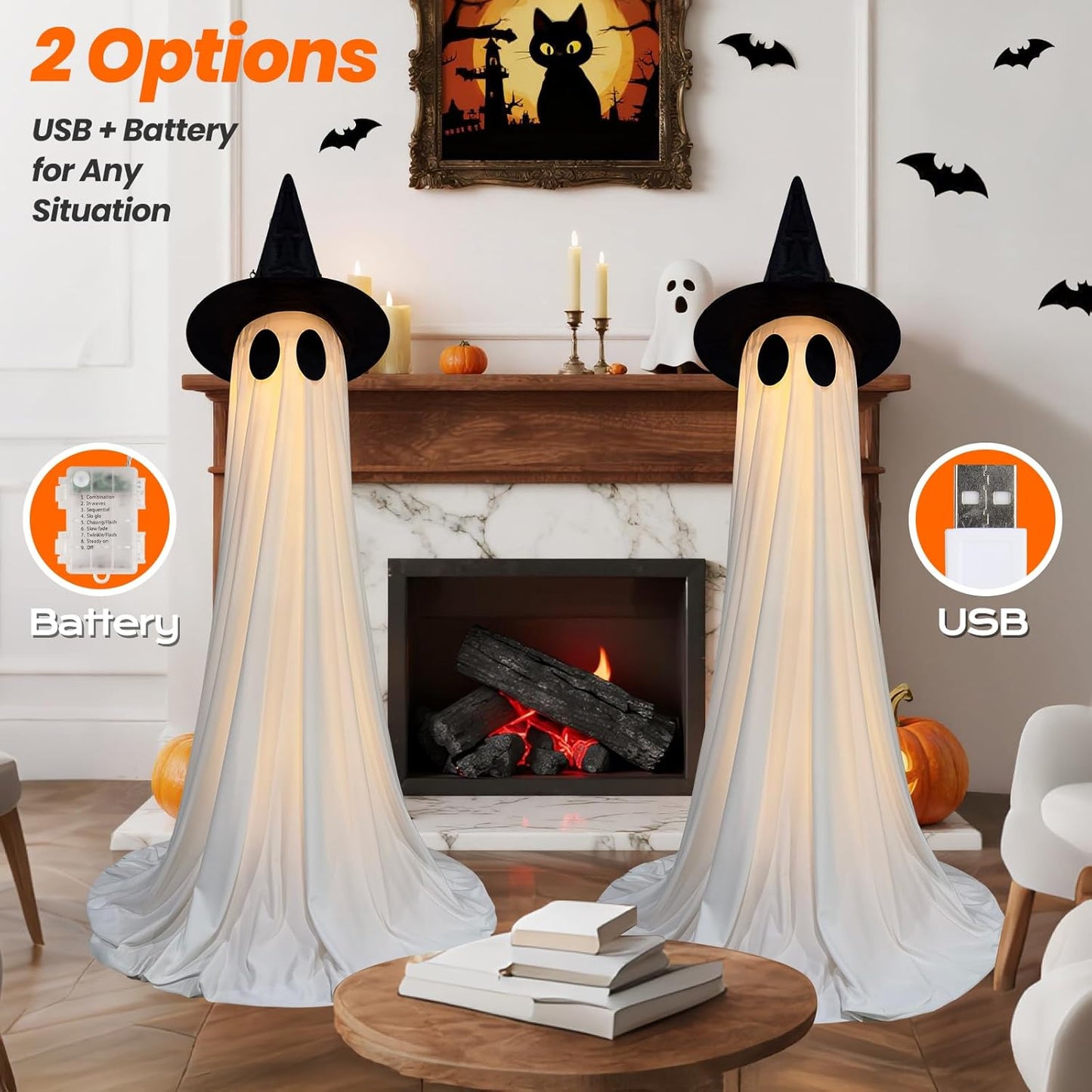 Ghost Decor 2 Packs Halloween Decorations Outdoor