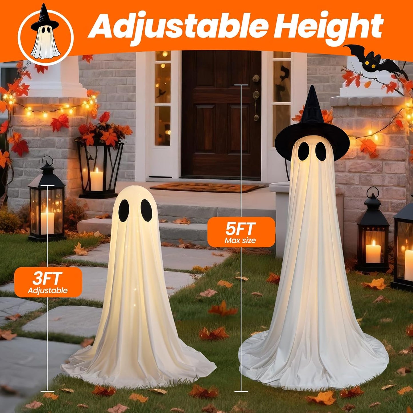 Ghost Decor 2 Packs Halloween Decorations Outdoor
